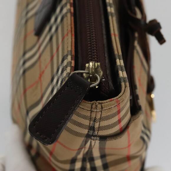 Burberry Nova Check Hand Bag Canvas Black Beige - Picture 9 of 16